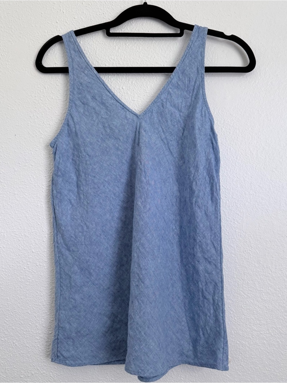 Lilly Pulitzer Florin Sleeveless Linen Tank Top Beckon Blue V-Neck size XS